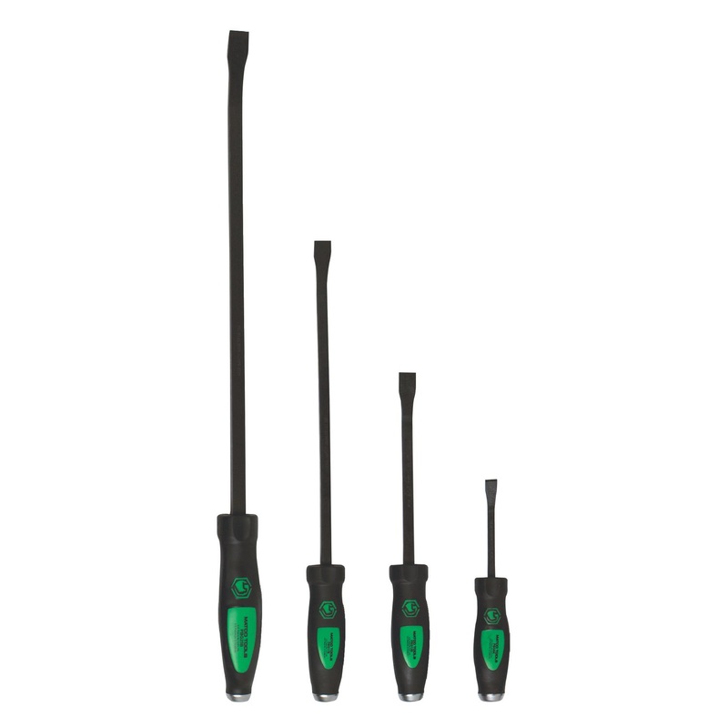 4 PIECE GREEN HEAVY-DUTY PRY BAR SET