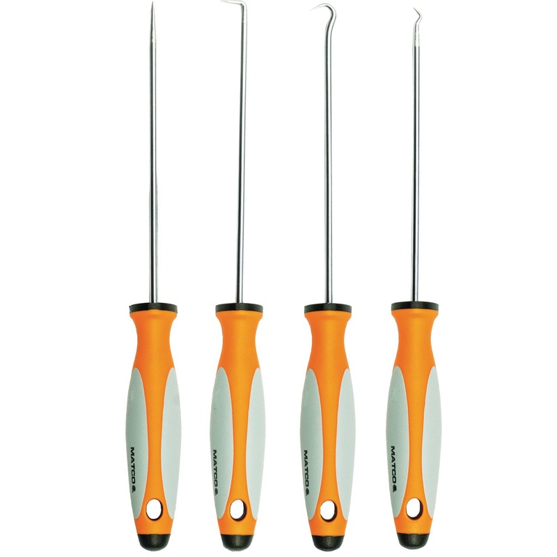 4 PIECE LONG HOOK AND PICK SET - ORANGE