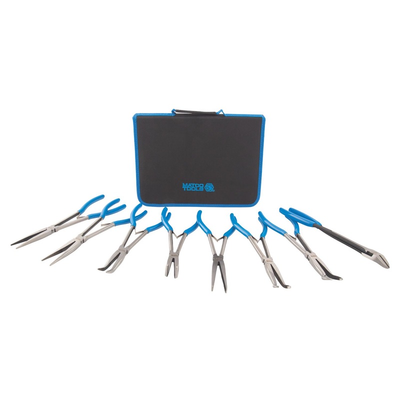 8 PIECE LONG REACH PLIERS SET - BLUE