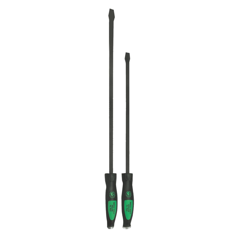 2 PIECE GREEN HEAVY-DUTY PRY BAR SET