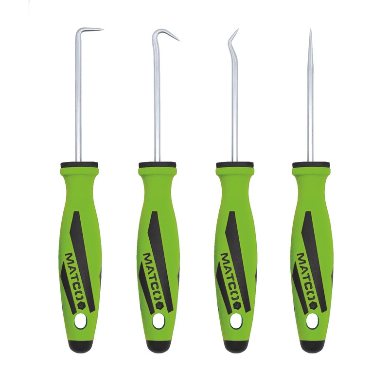 4 PIECE MINI HOOK AND PICK SET - FLUORESCENT