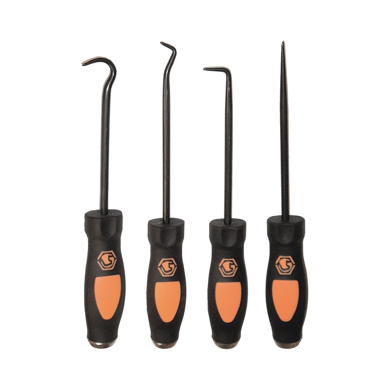 4 PIECE ORANGE HEAVY-DUTY HOOK-N-PICK SET