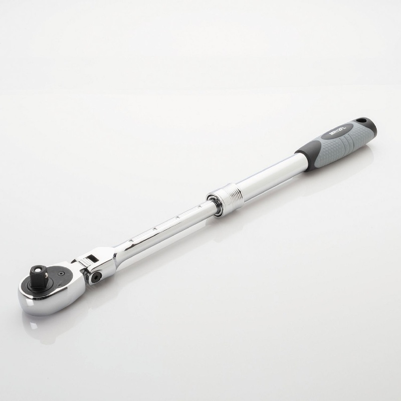 1/2" DRIVE 72 TOOTH LOCKING FLEX EXTENDABLE RATCHET WITH ERGO HANDLE