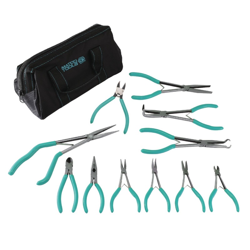 11 PIECE TEAL PLIER SET WITH BAG