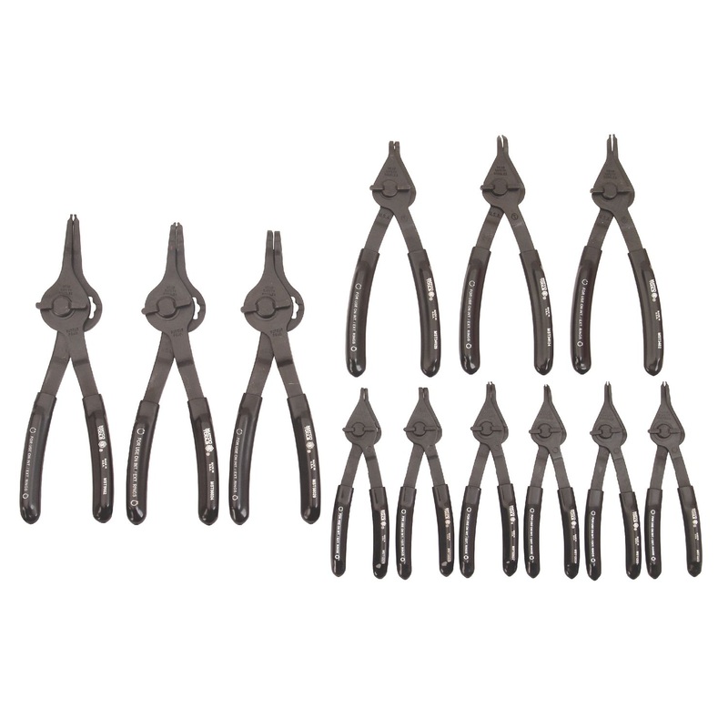 12 PIECE QUARTER TURN INTERNAL/EXTERNAL SNAP RING PLIERS SET
