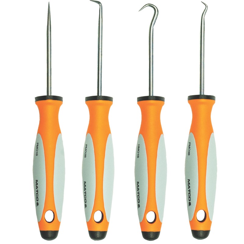 4 PIECE ORANGE HOOK AND PICK SET