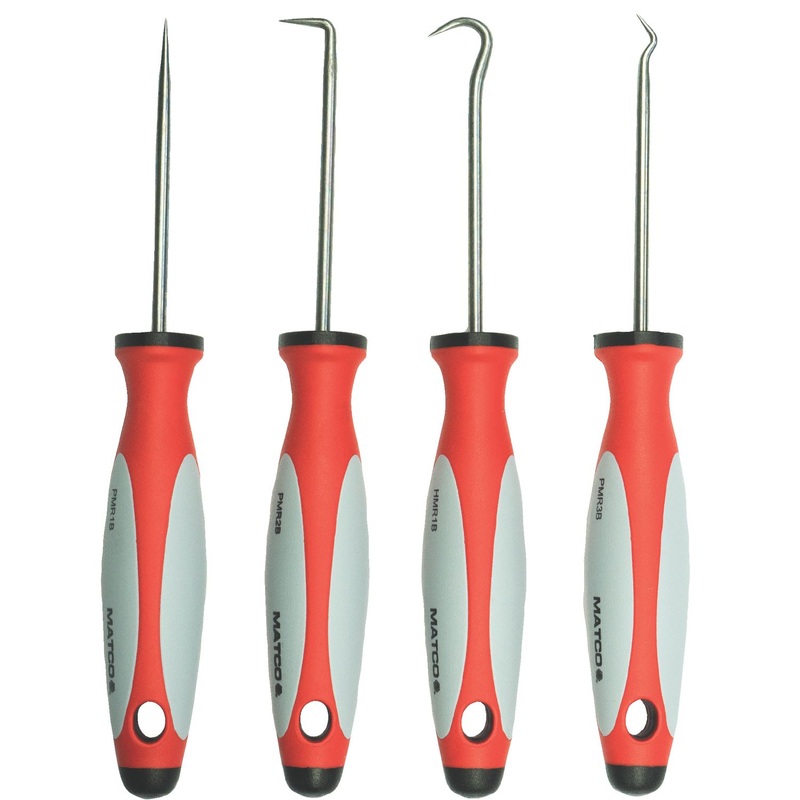 4 PIECE RED HOOK AND PICK SET