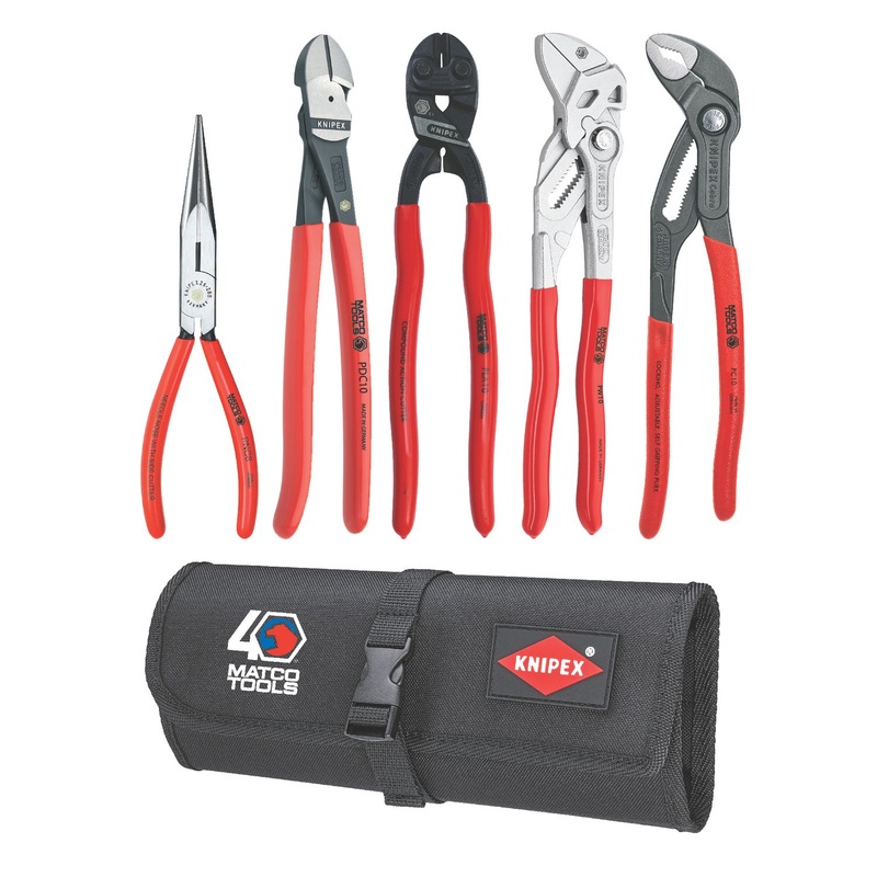 KNIPEX 5 PIECE 40TH ANNIVERSARY TOOL ROLL SET