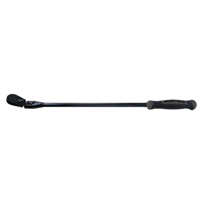 1/2" DRIVE 27-3/8" EIGHTY8 TOOTH BLACK CHROME LOCKING FLEX RATCHET WITH ERGO HANDLE - SHADOW GRAY