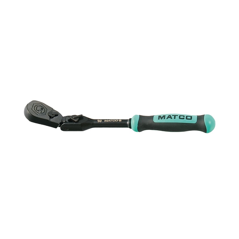 1/4" DRIVE 7-3/4" EIGHTY8 TOOTH BLACK CHROME LOCKING FLEX RATCHET WITH ERGO HANDLE - TEAL