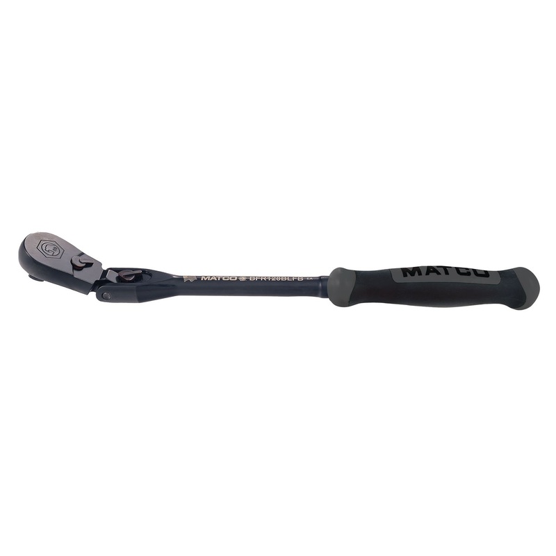 3/8" DRIVE 12-1/2" EIGHTY8 TOOTH BLACK CHROME LOCKING FLEX RATCHET WITH ERGO HANDLE - SHADOW GRAY
