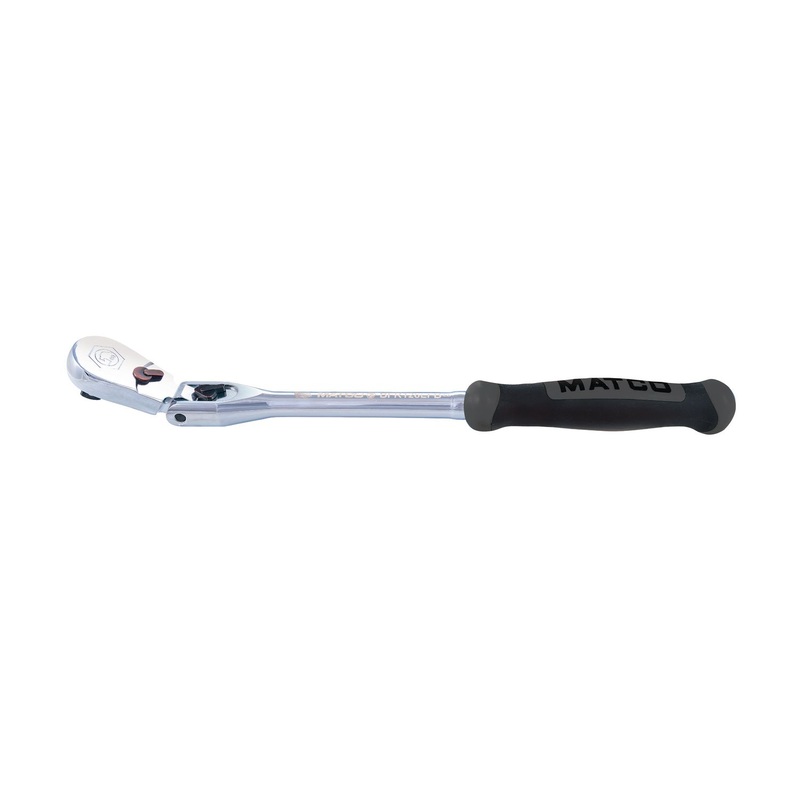 3/8" DRIVE 12-1/2" EIGHTY8 TOOTH LOCKING FLEX HEAD RATCHET WITH ERGO HANDLE - SHADOW GRAY