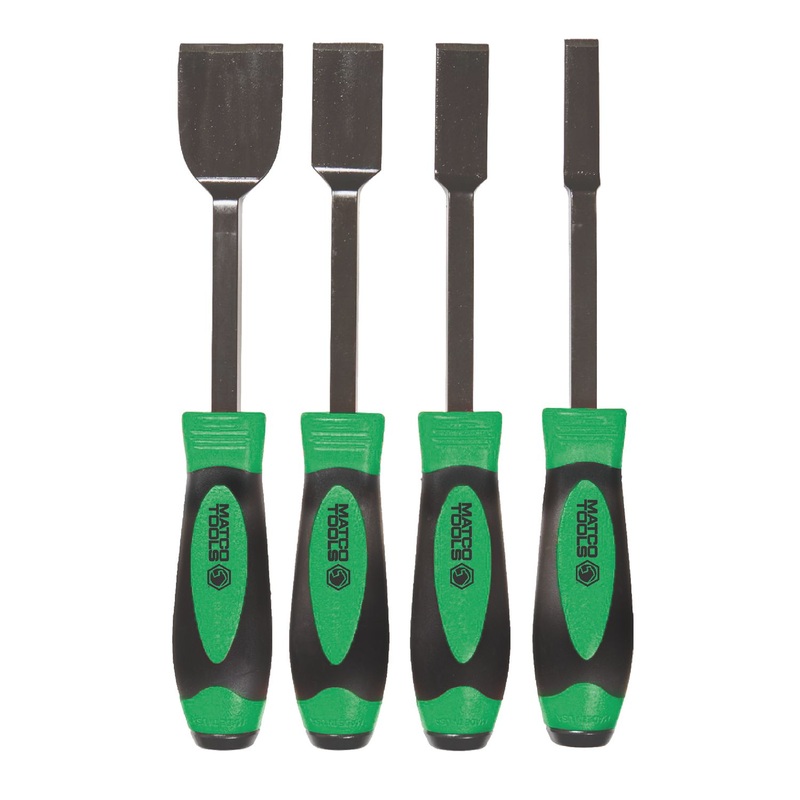 4 PIECE 10" LONG SCRAPER SET - GREEN
