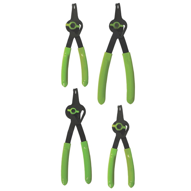 4 PIECE CONVERTIBLE FIXED TIP SNAP RING PLIERS SET - 90