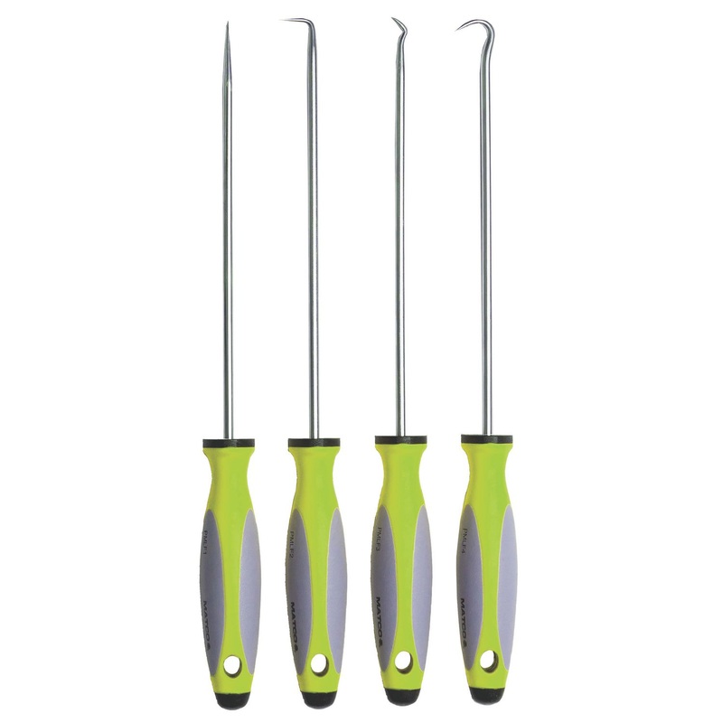 4 PIECE LONG HOOK AND PICK SET - FLUORESCENT