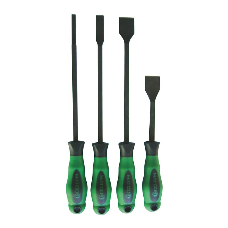 4 PIECE SCRAPER SET - GREEN HANDLE