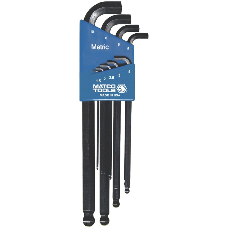 9 PIECE 1.5-10MM STUBBY BALL-HEX KEY SET