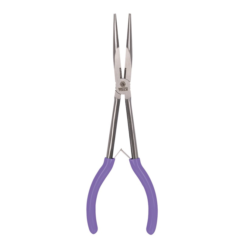 11" LONG REACH LONG NOSE PLIERS WITH CUTTER - PURPLE