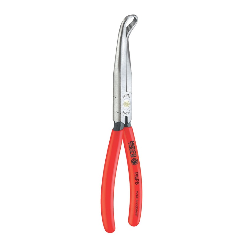 KNIPEX 8" 45 ANGLED HALF ROUND NEEDLE NOSE GRIPPER PLIERS