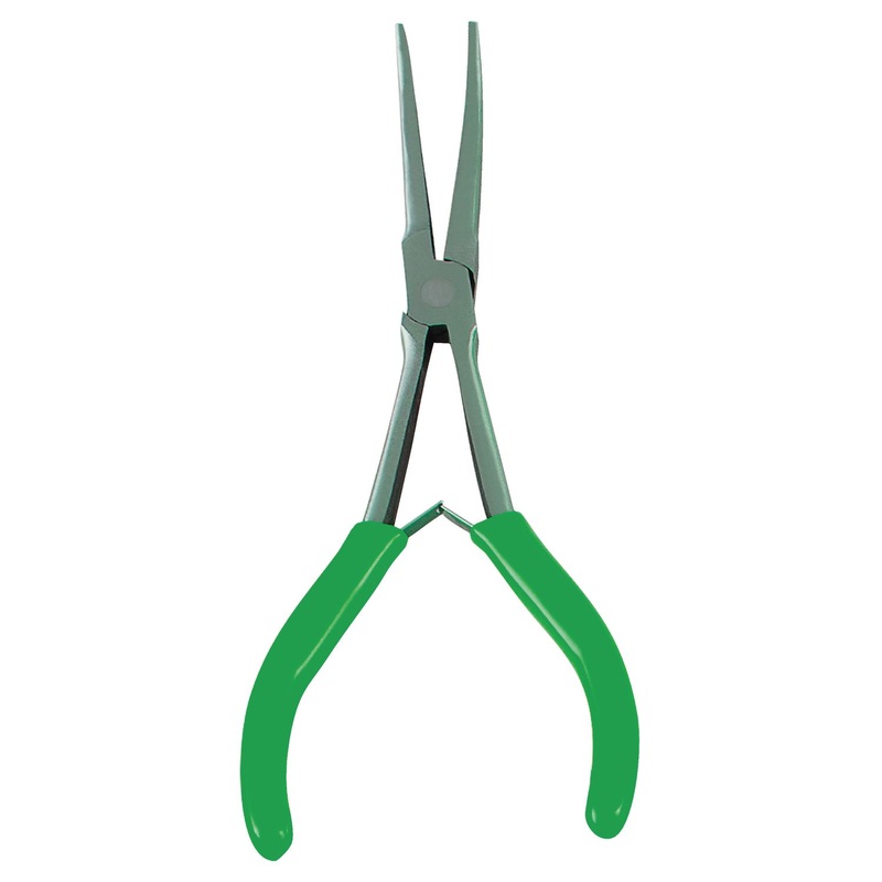 6.5" LONG NOSE PLIERS BENT GREEN