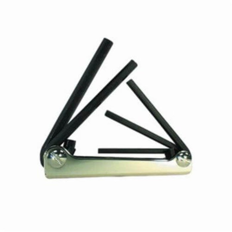 Eklind 20511 Classic Long Key Set, 5 pc, 3/16 to 3/8 in Hex, Fold-Up Handle, Alloy Steel, Black Oxide