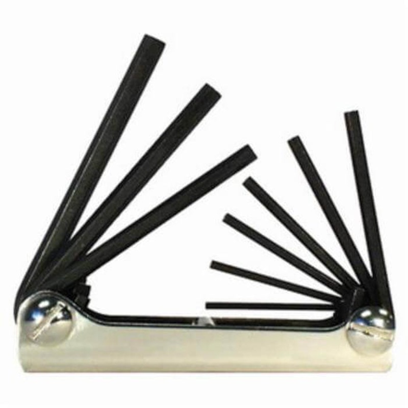 Eklind 20911 Classic Short Key Set, 9 pc, 5/64 to 1/4 in Hex, Torx Drive, Fold-Up Handle Handle, ANSI B18.3, Black Oxide
