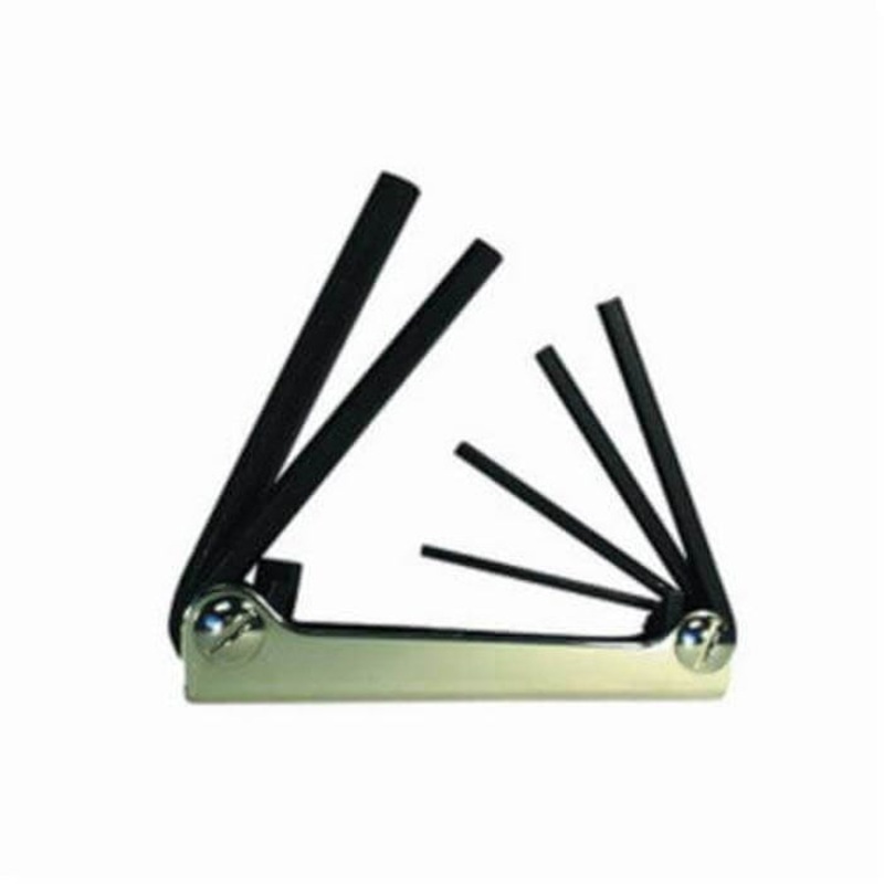 Eklind 21151 Classic Long Key Set, 6 pc, 3 to 10 mm Hex, Fold-Up Handle, ANSI B18.3, Alloy Steel, Black Oxide