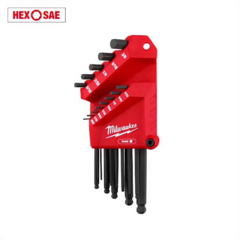 Milwaukee 48-22-2185 13-Key Ball End L-Style Hex Key Set, SAE