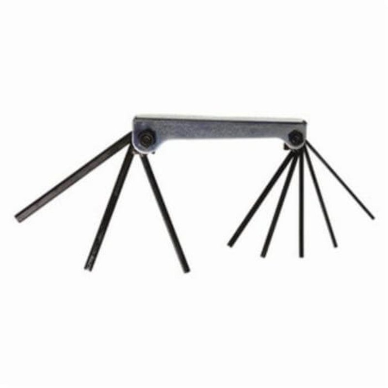 Eklind 20812 Classic Long Key Set, 8 pc, 3/32 to 1/4 in Hex, Fold-Up Handle, ANSI B18.3, Alloy Steel, Black Oxide