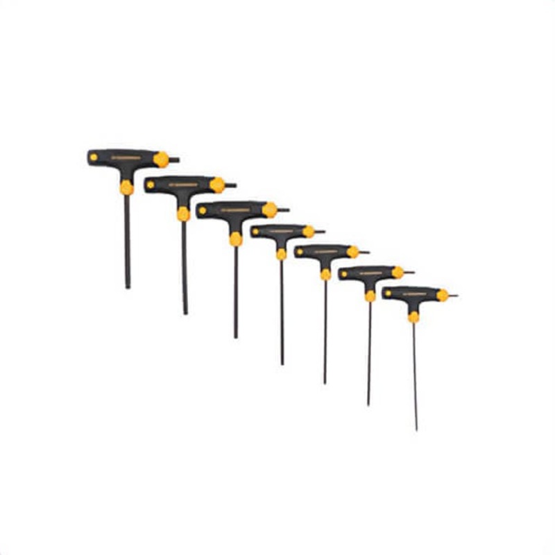 Gearwrench 83515 Standard Hex Key Set, 7 pc, 3/32 to 1/4 in Hex, Ball End Drive, T-Handle Handle, ASME, Alloy Steel