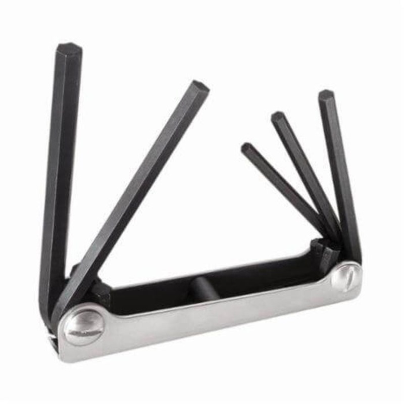 Klein 70579 Key Set, 5 pc, 2-11/16 to 3-13/16 in L Keys, 5-3/8 in L Handle, Alloy Steel, Nickel Chrome