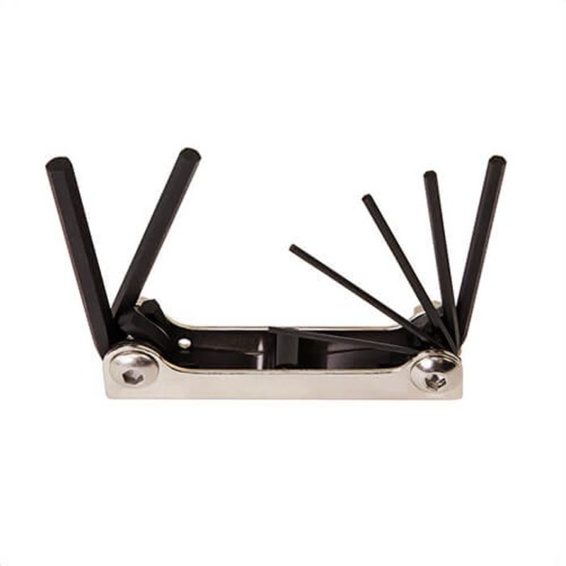 Klein 70582 Key Set, Folding, Metric, 7 pc, 1.5 to 6 mm Hex, 19/32 to 1-25/32 in L Keys, 3-45/64 in L Handle