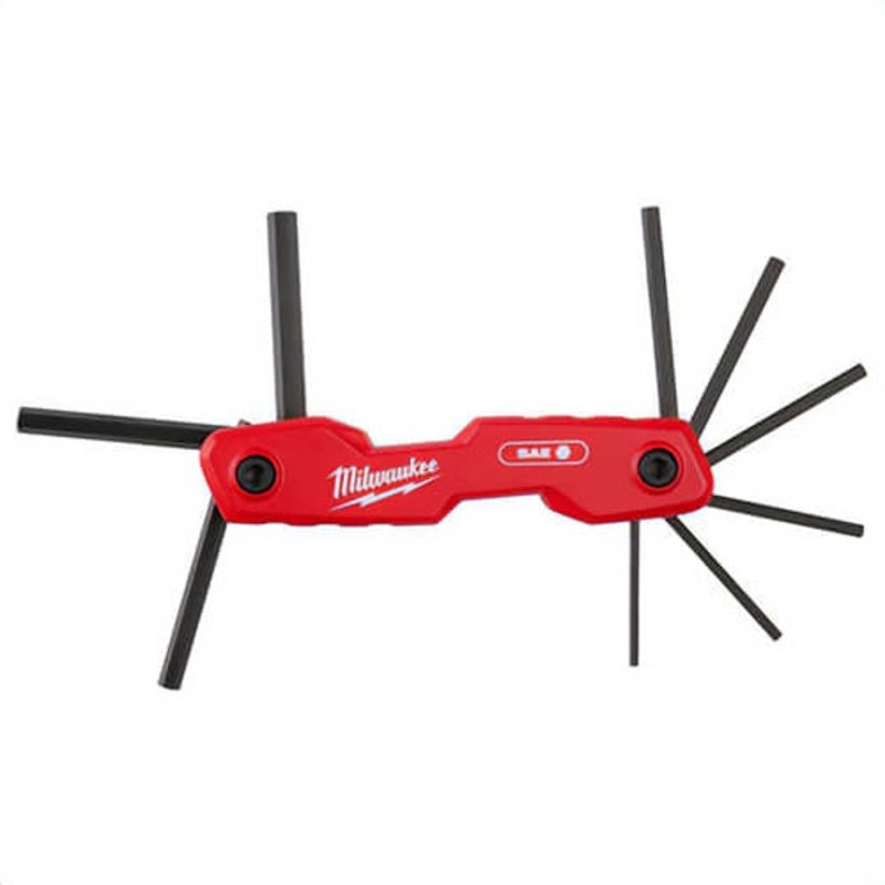 Milwaukee 48-22-2181 Folding Hex Key Set, 9-Key, 5/16, 3/32, 7/64, 1/8, 9/64, 5/32, 3/16, 7/32, 1/4 in Hex, 9 pc