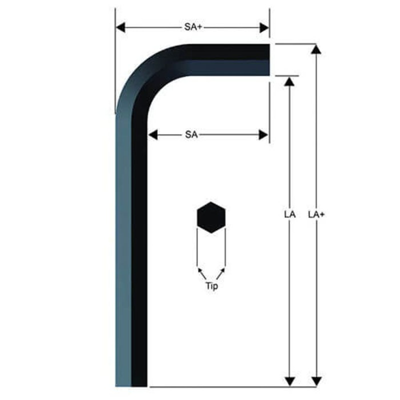 Eklind 15266 Hex-L Hex Key, Hex Drive, L-Handle, ANSI B18.3, Alloy Steel, Black Oxide