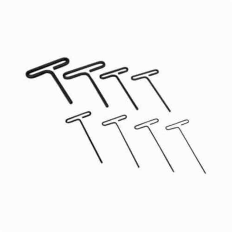 Eklind 35168 Long Key Set, 8 pc, 2 to 10 mm Hex, Standard Grip/T-Handle Handle, ANSI B18.3, Alloy Steel, Black Oxide