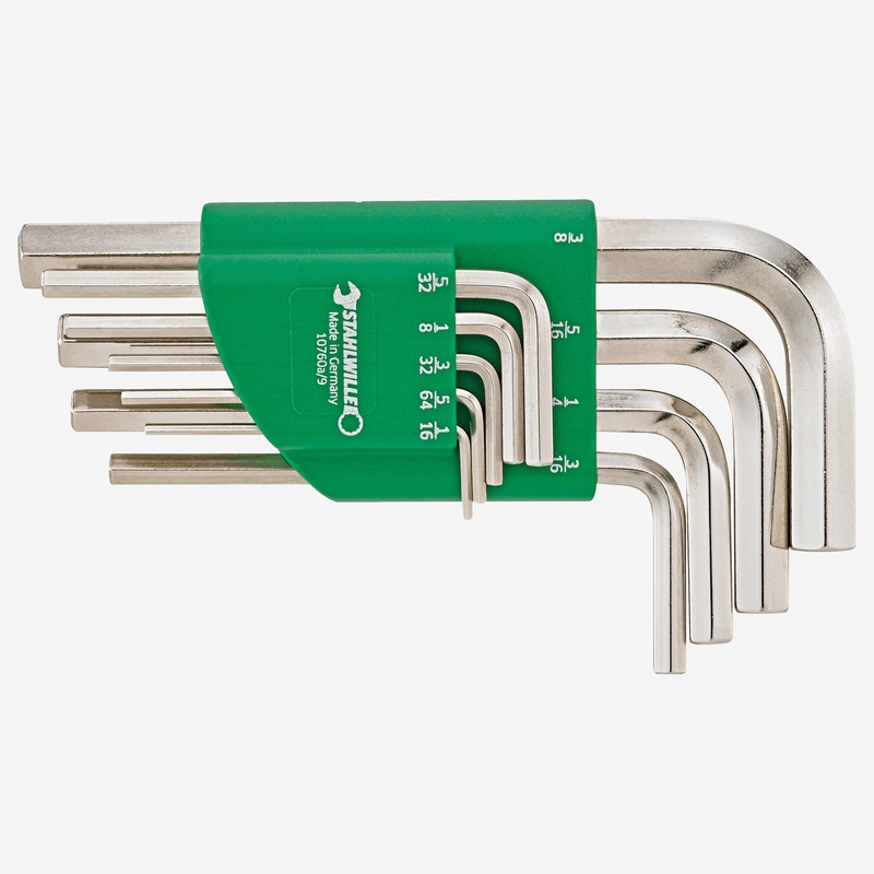 Stahlwille 10760a/9 Hex L-Key Set, SAE, 1/16" - 3/8