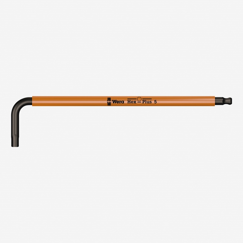 Wera 022202 5.0 x 154 mm Hex-Plus L-key with Holding Function (Orange)