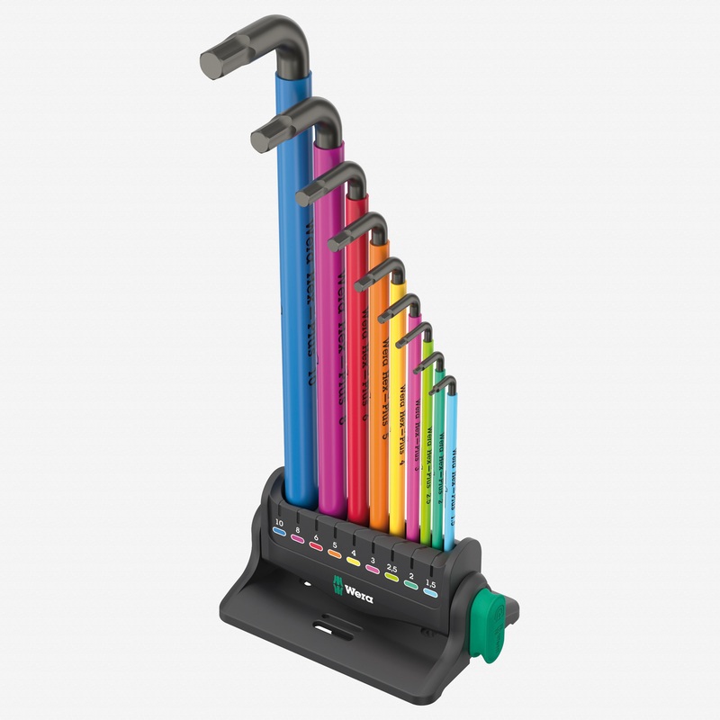 Wera 133165 950/9 Hex-Plus Multicolour 3 L-key Set, Metric, BlackLaser, 9 Pieces