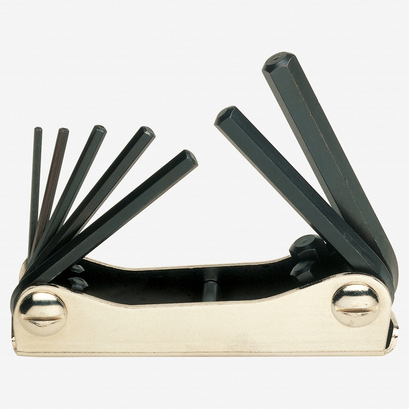 Heyco Hex Metric L-key Folding Set in Metal Holder, 7 Pieces