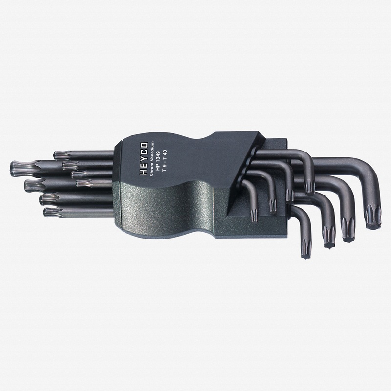 Heyco Short Arm Ball End Torx L-key Set in Clip, 8 Pieces