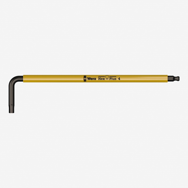Wera 022201 4.0 x 137 mm Hex-Plus L-key with Holding Function (Yellow)