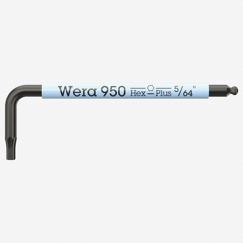 Wera 022651 L-Key, Multicolor Hex-Plus L-Key, BlackLaser, 5/64" x 50 mm