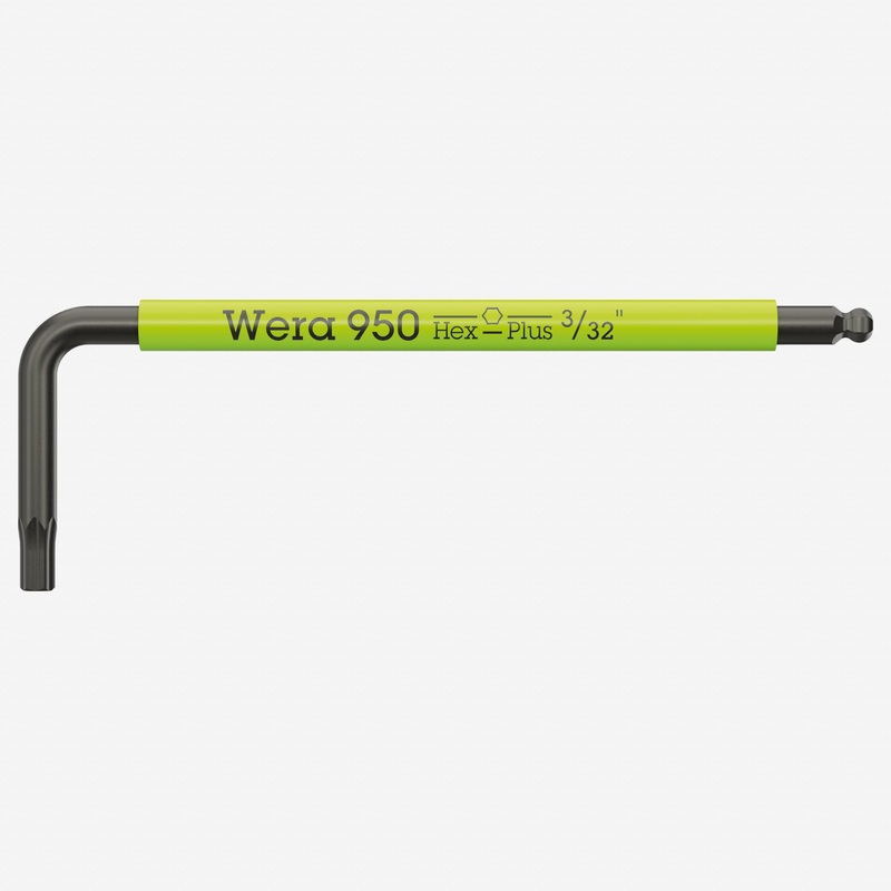 Wera 022652 L-Key, Multicolor Hex-Plus L-Key, BlackLaser, 3/32" x 56 mm