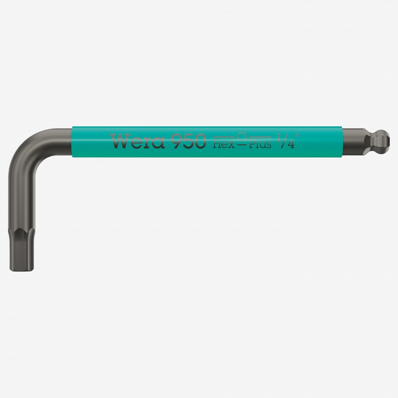 Wera 022657 L-Key, Multicolor Hex-Plus L-Key, BlackLaser, 1/4" x 100 mm
