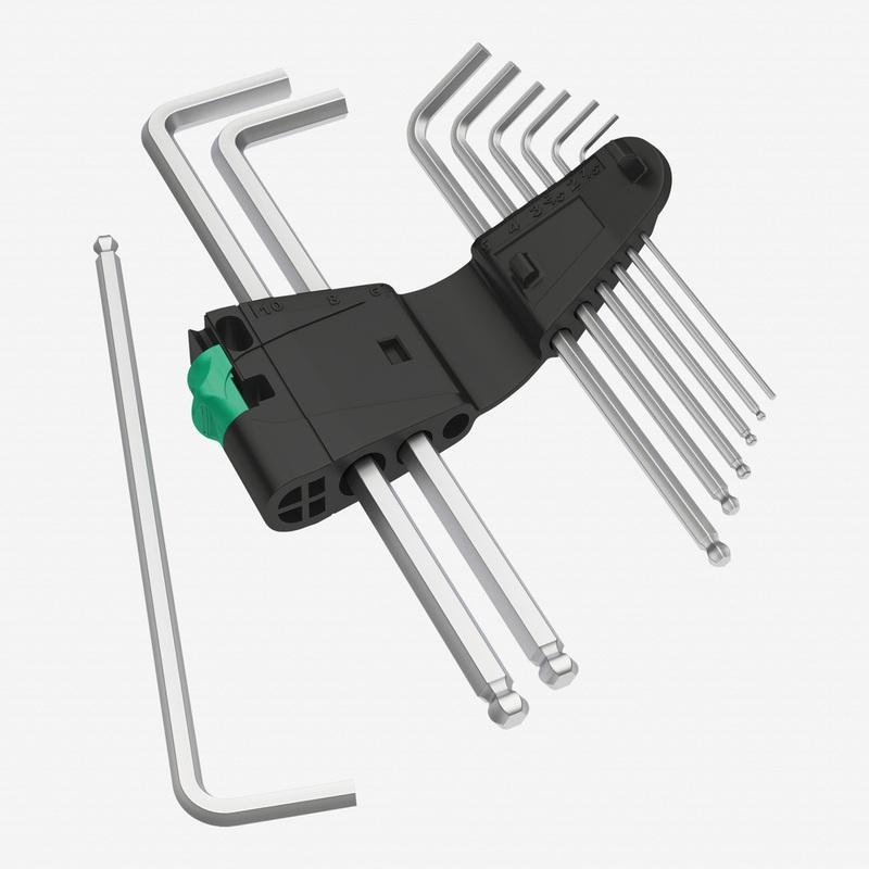 Wera 073391 Ball-End L-key Chrome-plated Metric Set, Retail Pack