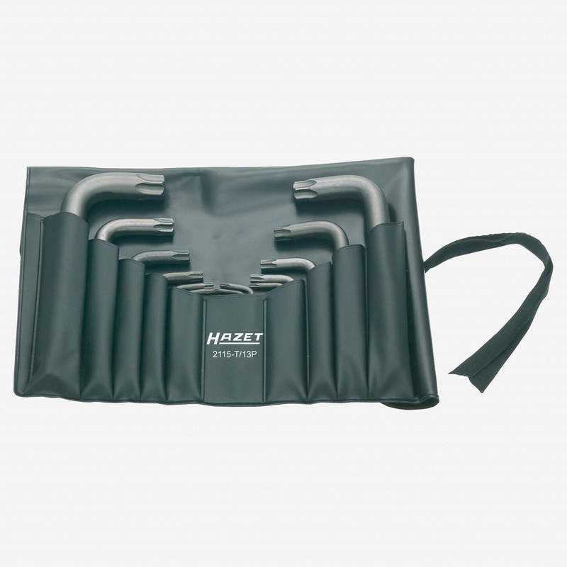 Hazet 2115-T/13P 13 Piece Torx L-key Set in Plastic Roll T7 - T60