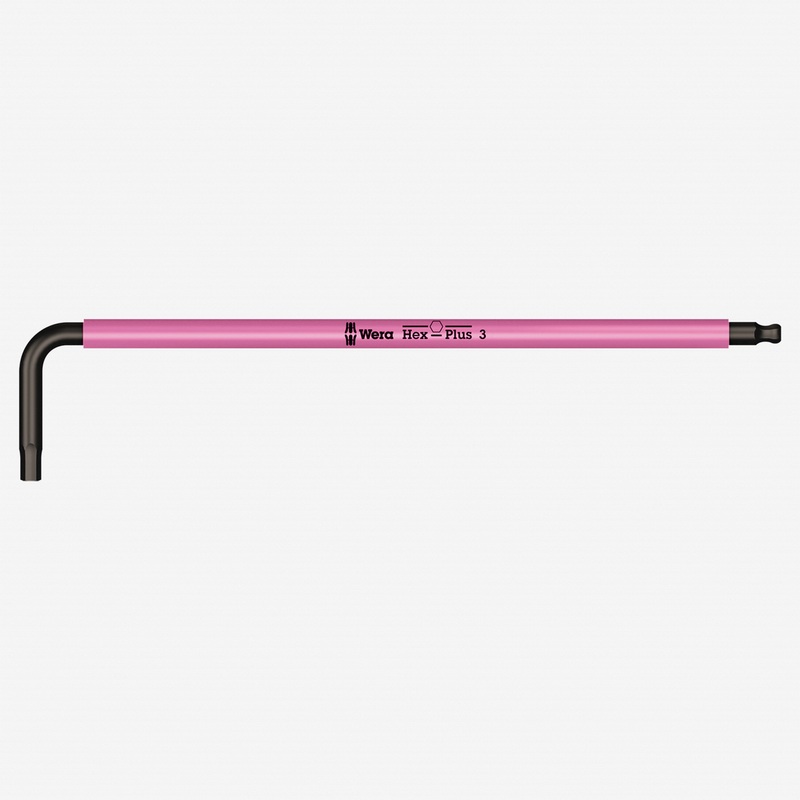 Wera 022606 3 x 123mm Hex + Ball End Hex L-key (Pink)