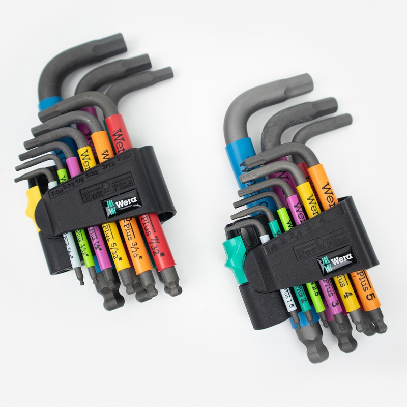 Wera 022641+133164 Stubby Multicolor Hex + Ball End Metric/SAE Combo L-key Clip Set