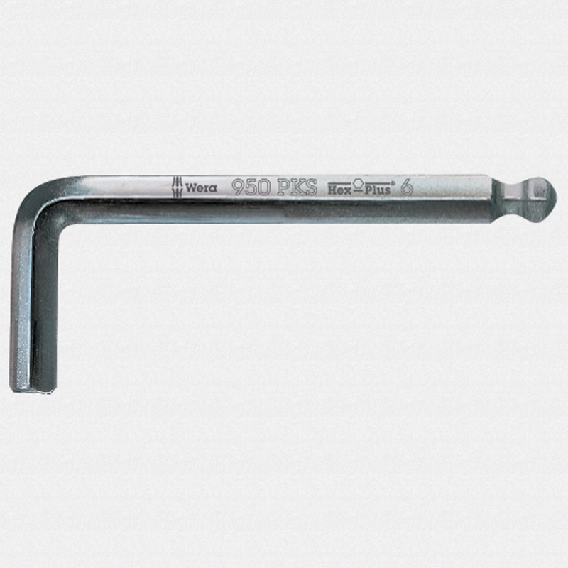 Wera 133154 4 x 80mm Chrome Ball-end L-key