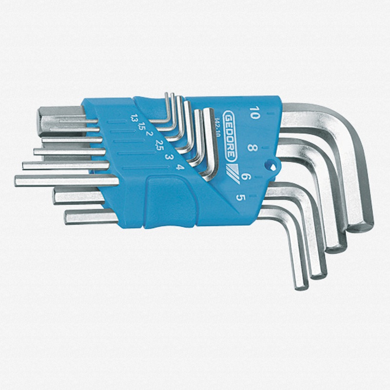 Gedore H 42-10 Hexagon Allen key set in holder 10 pcs 1.3-10 mm
